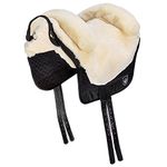 CHRIST Lambskin Saddle Spanish style Fellsattel IBERICA Plus from treeless bareback pad out of genuine sheepskin, size Warmblood, beige