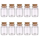 10 Pcs Small Glass Bottles With Cork Lids, Mini Glass Bottles With Stoppers Empty Spell Jars Small Message Bottles Tiny Wishing Bottles Miniature Potion Bottles For Diy Crafts Decoration Wedding Party