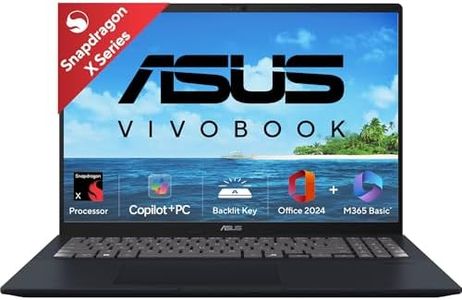 ASUS Vivobook 16,Snapdragon X,Copilot+ AI PC(Qualcomm Adreno iGPU/45TOPS/16GB RAM/512GB SSD/FHD+/16"/Backlit Keyboard/Windows 11/M365 Basic (1Year)*/Office Home 2024/Quiet Blue/1.88 kg)X1607QA-MB049WS