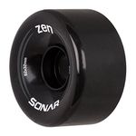 Sonar Wheels - Zen - Quad Roller Skate Wheels - 4 Pack of 32mm x 62mm 85A Wheels (Black)