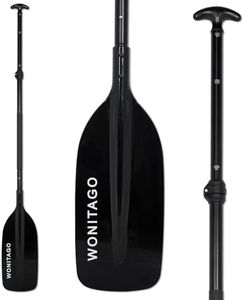 WONITAGO Canoe Paddles Aluminum Paddle with Plastic Blades Floating Adjustable Canoeing and Boating Oars, 122-152 cm/4-5 Ft, Black