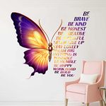 Large Colorful Inspirational Wall Stickers Quotes Vinyl Butterfly Wall Art Stickers Motivational Phrase Positive Saying Wall Stickers for Kids Girls Classroom Playroom Bedroom Living Room Wall Decor