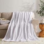 KMUSET Fleece Blanket Twin Size White Lightweight Throw Blanket Super Soft Cozy Microfiber Blanket