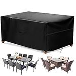 GARPROVM Garden Furniture Cover, 180X120X74cm Garden Table Cover 600D Heavy Duty Oxford Polyester Outdoor Patio Rectangular Cover Windproof,Waterproof&Anti-UV for Chair and Table Rattan Sofa Cover