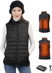 Loowoko Heated Gilet Womens with Power Bank 10000mAh, Heated Vest Women, Lightweight Thermal Body Warmer, Slim Fit Electric Rechargeable Heated Jacket Womens for Camping, Motorcycle, Skiing,Hunting
