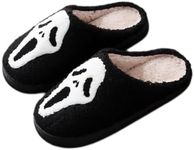 ULPOCMU Halloween Skeleton Scream Slippers New Unisex Home Winter Shoes for Indoor Comfort, Black, 10.5