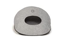 Danish Design Grey Pebble Shaped Soft Retreat Cat/Kitten Bed 56x30x43cm