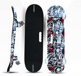 jaspo fiber composite Destructor Camouflage, Carbon Graphite & Graffiti Fiber Skateboards 31"X8" Inches, Suitable For Age Group Above 8 Years (31"X8", Red Skull)