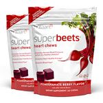 humanN SuperBeets Heart Chews - Nitric Oxide Production Support - Grape Seed Extract & Non-GMO Beet Energy Chews - Pomegranate Berry Flavor - 120 Count (Total)