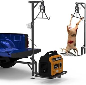 CROSSHIP Truck Hitch Game Hunting Hoist - Mounted Lifting System with 360° Swivel Hitch Crane & Lift, Deer Hoist kit with Winch/Gambrel and Adjustable Height, 400lbc Hoist & 250lbc Lift