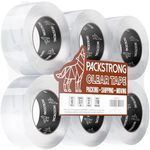 Packstrong Industrial Grade Clear Packing Tape 6 Rolls - Extra Strong - 110 Yards per Roll - 2" Wide x 3.1 mil Thick, Acrylic Adhesive Heavy Duty Tape for Box Office Moving Packaging Shipping