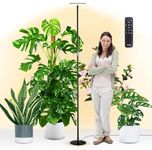 chiphy Grow Lights, 85" Full Spectrum Plant Light for Indoor Plants, 4/8/12H Timer, 60W Grow Lamp, 10 Dimmable Brightness, Height Adjustable, Remote Control, Ideal for Tall Plants