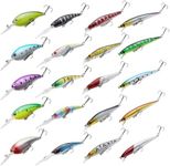 Minnow Crank Baits Fishing Lures Kit Crankbaits with Hooks for Saltwater Freshwater, Lure kit for Trout Bass Salmon Fishing