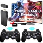 esportic Built-in 21000+ Classic Games Wireless Console Game Stick Video Game Console 9 Bit Mini Retro Controller HDMI Output Dual Player 4K Ultra HD Game Stick, Perfect Gift for Kids & Adults.