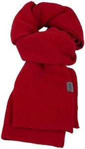 PuTian 100% Merino Wool Scarf for Men & Women, Knitted Neck Wear, Red