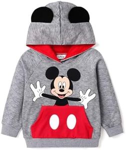Disney Mickey and Friends Sweatshirts for Toddler Boys Girls Character Hoodies Tops Sweaters Dark Grey 3 Years