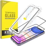 JETech One Touch Install Screen Protector for iPhone 11/XR 6.1-Inch, Full Coverage Tempered Glass Film, Auto Alignment Tool Kit, HD Clear, 2-Pack