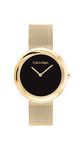 Calvin Klein Twisted Bezel - Women's 2H Quartz Stainless Steel Watch - Water Resistant 3 ATM/30 Meters - Premium Ladies Timepiece for Every Occasion - 34mm, Black/Gold, Modern