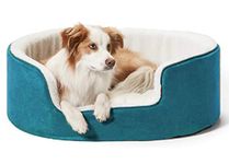 Petslover Warm Fleece Winter Beds Round Shape Reversible Ultra Soft Ethnic Designer (Export Quality) Bed with Cushion Pillow for Dog/Cat (Sky Blue, Small)