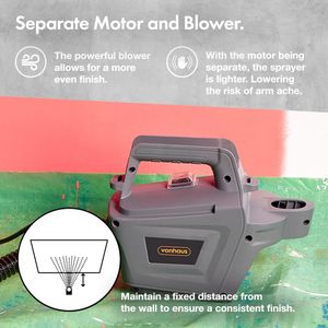 VonHaus 800W Electric Paint Sprayer – Adjustable Spray Gun, 1300ml Cup