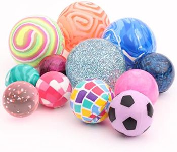 Bouncy Balls - 12 Bouncing Balls Assorted Pack - 3 Sizes: 45mm, 32mm and 25mm - Mini Bouncy Balls for Kids - Bouncy Ball Toys for Capsule Vending Machine