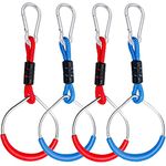 Hanging Ninja Rings (4 Pack) Ninja Warrior Accessories - Ninja Slackline Obstacle Course Accessories -Easy Attachment to Most Home Playground Equipment Swing Sets- Lily's Things Double Obstacle Course