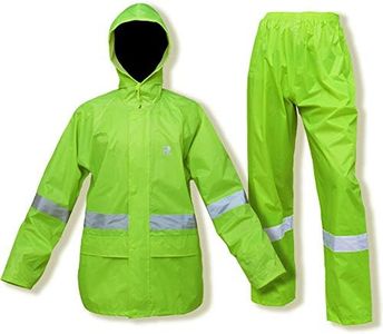 RainRider Rain Coat for Men Women Waterproof Hi-Vis Rain Suits Gear Jacket with Pants Workwear (Hi-Vis,XX-Large)