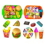 PRANSO Barger Pizza Toy Dessert Set Food Playset for Boys Girls Kids 30 Pcs Combo Pack of 2