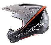 Alpinestars Unisex-Adult S-M5 Rayon Helmet - Matte Blk/Wht/Orange Fluo (Medium) (Multi, One Size)