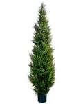 Leflos Artificial Cedar Topiary Tree, 5ft Faux Cypress Christmas Tree Outdoor, UV Resistant Fake Pine Tree, Fake Evergreen Potted Plant for Home Front Porch Door Decor