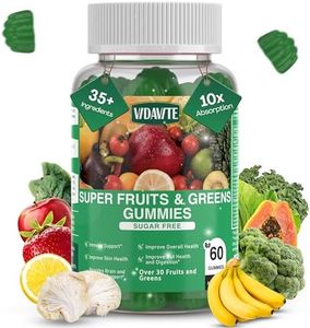 VIDAVITE Sugar-Free Fruit and Veggie Gummies — 35+ Greens, Fruit and Vegetable Vitamins to Boost Immunity, Skin & Gut Health — Ideal Fruit and Vegetable Supplement for Adults & Kids (60 Gummies)