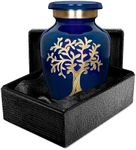 Trupoint Memorials Cremation Urns for Human Ashes - Decorative Urns, Urns for Human Ashes Female & Male, Urns for Ashes Adult Female, Funeral Urns - Blue, 1 Small Keepsake