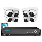 Reolink 4K PoE Camera Security System, 8X 4K Security Camera Outdoor, 16CH 4K NVR with 4TB HDD, Person/Vehicle Detection, Night Vision, Audio, Home CCTV System for 24/7 Recording, RLK16-800D8