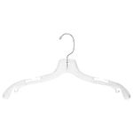 17" Top Hangers - Heavy Weight Clear Cloth Hangers - Hanger 100 Pack - Durable and Strong Plastic Hangers with Wire Swivel Hook and Notches for Straps (Clear)