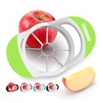 SCHVUBENR 3.5 Inch Apple Slicer - Professional Apple Cutter - Stainless Steel Apple Corer - Super Sharp Apple Slicer and Corer - Apple Corer Tool with 8 Sharp Blades(Green)