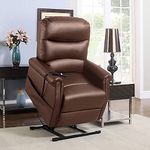 KosmoCare Electric Plush Micro Leather Power Lift Recliner Living Room Chair - Color Brown