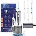 Water Flosser for Teeth Cordless with 5 Modes, Binefia 360° Rotation Oral Irrigator, IPX7 Waterproof, 300ML & 6 Jet Tips Water Jet Teeth Cleaner, USB Rechargeable for 35-Days Use at Home/Travel