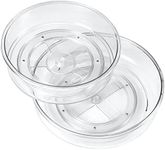 Lazy Susan Organizer for Cabinet, 12 Inch &10 Inch Clear Lazy Susan Turntable for Fridge, Pantry Organization and Storage, Kitchen Spice Rack, Bathroom, Vanity, Countertop, Under Sink and Table