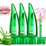 Mrettick 3PCS Aloe Vera Lip Gloss, Long Lasting Nutritious Lip Balm Moisturizing Aloe Vera Lip Oil for Lip Treatment and Dry Lips, Color Changing Lipstick Tinted Lip Balm Set (A)