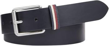 Tommy Hilfiger Men Belt Leather, Blue (Space Blue), 90 cm