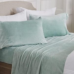 NY Loft Ultra Soft Micro Fleece Sheets Set with Extra Deep Pockets | Super Plush Polar Fleece | Velvet Plush Cozy Warmth | Tribeca Collection (Queen, Surf)