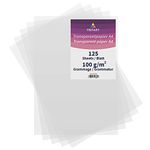 TRITART Tracing Paper A4 100gsm (125 Sheets) - Vellum for Printer Drawing Art Sketch Pattern Transfer - Ideal for Wedding Invitation Cards and Sewing Patterns - Transparent White