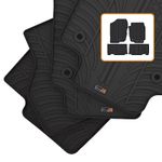 TRAVALL Rubber Car Mats (set of 4) compatible with Toyota RAV4 (2012-2018) Heavy Duty Floor Mats Moulded Premium Mats Easy Clean Black with Clips - Anti Slip All-Weather Protection