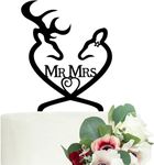 LOVENJOY Wedding Cake Topper Buck and Doe Deer Mr and Mrs Cake Decoration Black, Gift-boxed