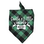 Personalised Santa's Little Helper Triangle Dog Scarf | Bandanas for Pets | Christmas Gift for Dog Owner | First Xmas Present with Dog Name