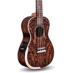 Kadence Ukulele 24" Concert Size, Specially Crafted Exotic Wood Design, fluorocarbon strings Electric Acoustic Ukulele with EQ and Bag (Butterfly Wood)