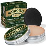Mink Oil for Leather Boots, Leather Conditioner and Cleaner with Sponge, Boot Oil Made with Mink Oil Beeswax, Protect Soften Waterproof Leather Furniture, Car Seats, Shoes, Boots, Bags (4.23 Oz)