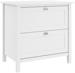 Bush Furniture Lateral File Cabinet with Satin Chrome Hardware | Broadview Collection 2 Drawer Filing Unit for Home Office | 40Wx20Dx30H