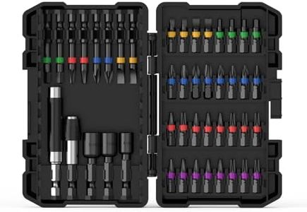 NAWIN Impact Driver Bit Set,45 Piece Screwdriver Bit Set,Impact Tough Screwdriving Bit Set (Black)