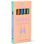 Wine Glass Markers - Wine Charms Alternative - Party Pack 6 Pens - Unique Wine Gift